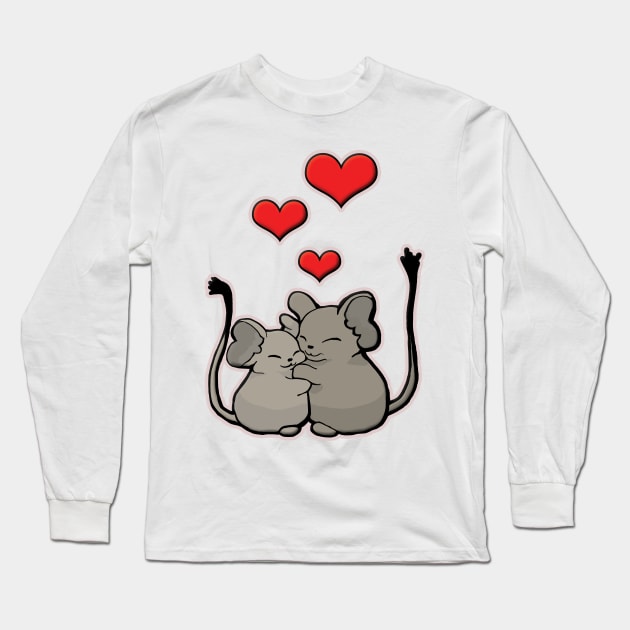 Degus Hug Hearts Long Sleeve T-Shirt by Mystical_Illusion